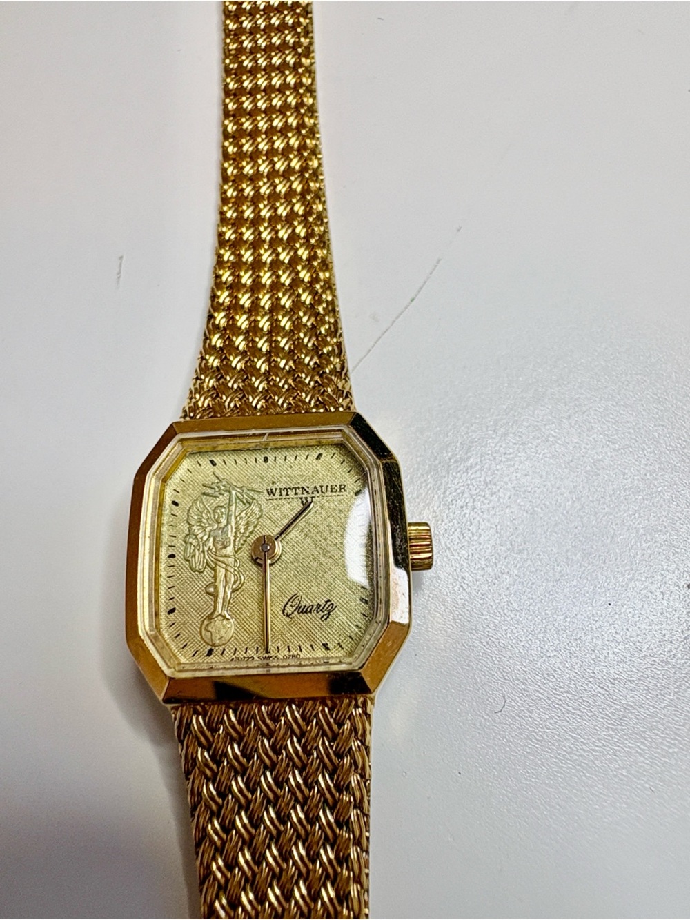 Vintage Gold Tone Wittnauer Mesh Bracelet Watch